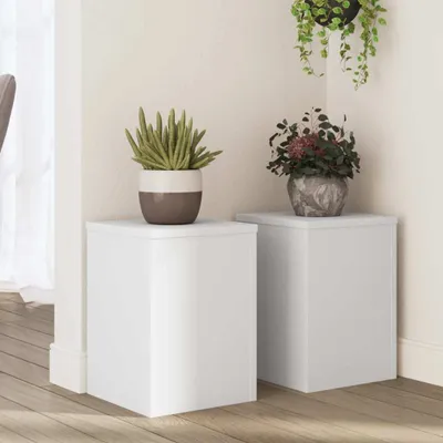 Produktbild von "2026 Promotion" Pflanzenständer - Hochbeet - 2 Stk. - Blumenkasten - Weiß 25x25x35 cm - Holzwerkstoff - Beete CC31166