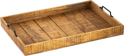 Produktbild von Soma Serviertablett Holztablett XXL 57x39cm Tablett Holz Serviertablett Deko Tablett aus Mangoholz massiv