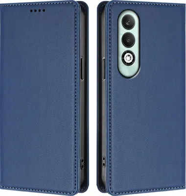 Image de Etui en cuir pour Oppo K12X 5G, étui magnétique en cuirPolyuréthaneavec support Bleu foncé