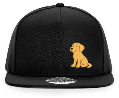 Produktbild von Huuraa Cappy Mütze Golden Retriever Goldie Comic Black Polyester Snapback Kappe Geschenkidee