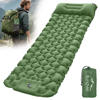 Produktbild von Selbstaufblasende Isomatte Ultraleicht Kompakte Camping Luftmatratze Für Wandern Rucksackreisen Grün