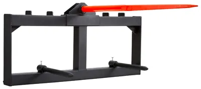Produktbild von Frontladerzinken 725kg Tragfähigkeit Ballenzinken Ballenspieß Ballentransportgabel mit einem Spieß & zwei stabilisierenden Spießen Schwerlastzinken
