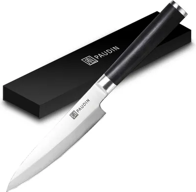 Produktbild von PAUDIN Petty Messer 12,5 cm – Japanisches Universalmesser, einseitig geschliffen – Scharfes Küchenmesser für Gemüse, Obst & präzise Schneidarbeiten