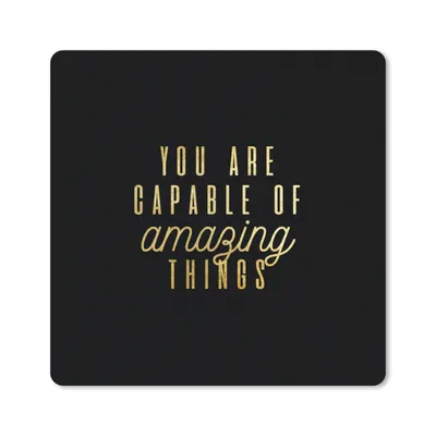 Produktbild von MuchoWow® Mauspad Mousepad Zitate - Selbstvertrauen - Gold - Schwarz 30x30 cm - Mousepads - Maus Mat - Pad - Mausunterlage - Gaming