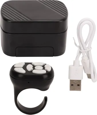 Produktbild von Fernbedienungssteuer -Scroll -Ring -Bluetooth -App -Seite Turner -Kamera -Selfie -Taste mit Ladevorgang für Handy Schwarz