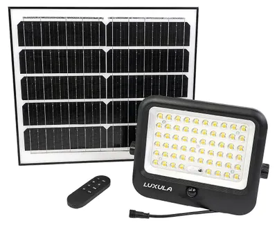 Zdjęcie produktu dla Oświetlenie solarne LED LUXULA, 4800 lm, możliwość regulacji barwy światła (ciepła, neutralna i zimna), kolor czarny, klasa szczelności IP65