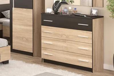 Obrázok produktu pre VALENTÍNA, šuplíková komoda dub Sonoma / wenge
