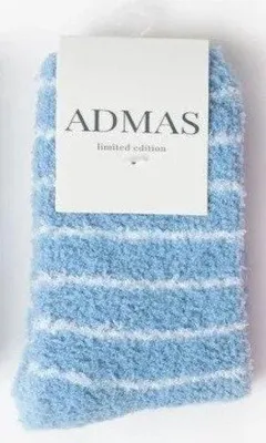 Produktbild von Admas Stripes Anti-Rutsch-Socken (Hellblau) – Mittellange, warme Socken für Damen – 36/40