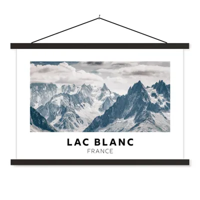 Produktbild von MuchoWow® Textilposter Frankreich - Berge - Schnee 60x40 cm mit schwarzem Rahmen - Hölzernes