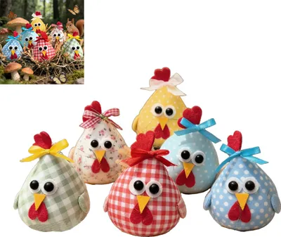 Produktbild von Osternest Füllung für Kinder, 6er Set Osterküken aus Plüsch, niedliche Osterkorb Füllung, Stofftiere, ab 3 Jahren