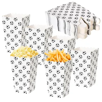 Image de 50 boîtes de pop-corn sur le thème du football, idéales pour les fêtes et les anniversaires