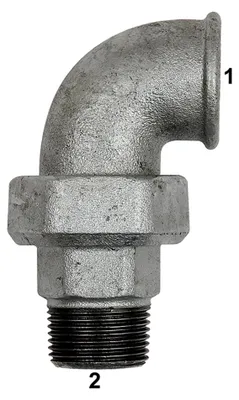 Produktbild von Riegler Verschraubung Bogen 97, IG/AG, Rp 2, R 2, schwarzer Temperguss