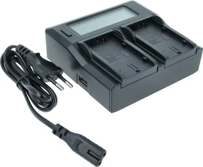 Produktbild von vhbw Dual Ladegerät kompatibel mit Panasonic NV-DS65, NV-DS88, NV-DS8, NV-DS89, NV-DS55, NV-DS77, NV-DS60 Kamera - Ladeschale Ladeanzeige + Display