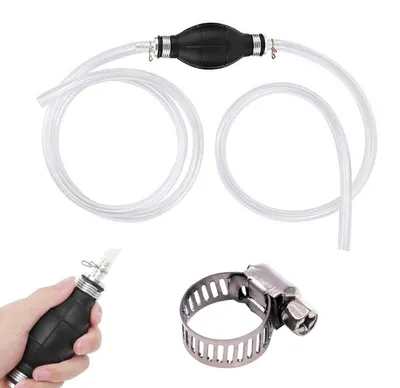 Imagen del producto de Bomba manual para gasolina con manguera de 2 metros, ideal para la transferencia de líquidos