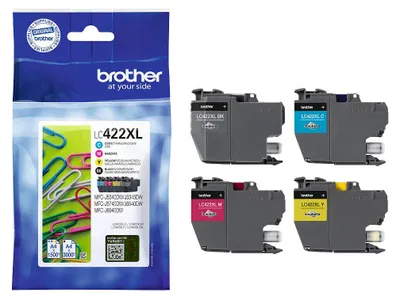 Produktbild von 4 brother LC-422XLVAL schwarz, cyan, magenta, gelb Tintenpatronen