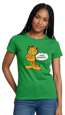 Produktbild von Spreadshirt Garfield Ich Hasse Montage Mondays Montag Frauen T-Shirt, XXL, Kelly Green