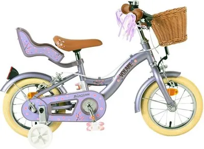 Produktbild von Volare Blossom Kinderfahrrad - Mädchen - 12 Zoll - Lila - Zwei Handbremsen