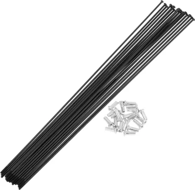 Produktbild von 20 Set 14G Gerade Zug Fahrradspeichen 265mm Gerade Zug Fahrradrad Speichen Kohlenstoffstahl Schwarz
