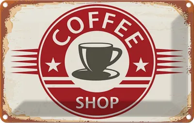 Produktbild von vianmo Blechschild 20x30 cm Coffee Shop Kaffee Tasse Essen Trinken