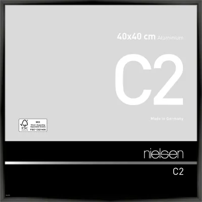 Image de Cadre photo en aluminium Nielsen C2, 40x40 cm, finition noire anodisée brillante