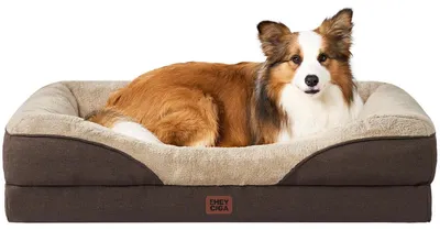 Produktbild von Orthopädisches Hundebett mit 4 Rändern, 104x68cm, Braun