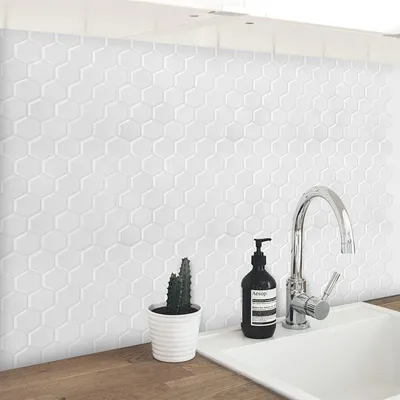 Immagine prodotto di Adesivi per piastrelle Eikuavons, 30x30 cm, 10 pezzi, pellicola adesiva per piastrelle, decorativi, autoadesivi, bianchi, per cucina, bagno, soggiorno, camere