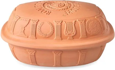 Produktbild von Keramik-Steinbräter - Ovale Form - 3,5 Liter Fassungsvermögen - 34 x 26 x 19 cm
