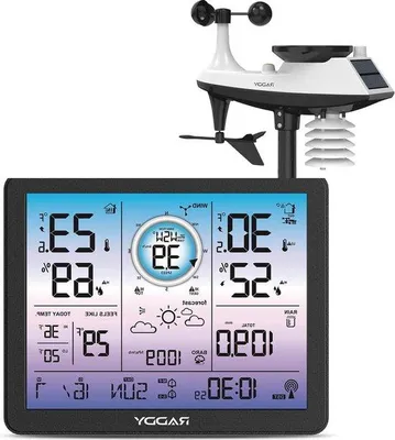 Immagine prodotto di Stazione meteorologica wireless 6 in 1 con indicatore di temperatura e display da 7 cm