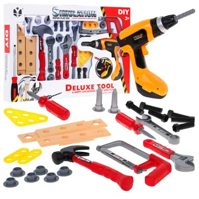 Obrázok produktu pre Diy Sada Pre Deti 3+ Náradie + Príslušenstvo 26 El. + Interaktívny Skrutkovač