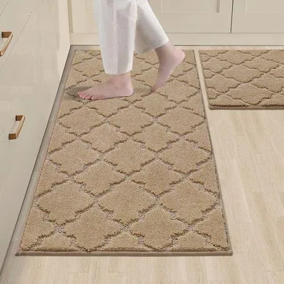 Produktbild von Waschbare Antislip Keukenmatten 2-teilig Beige 50x75cm