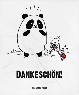 Produktbild von Mr. & Mrs. Panda Plaid Panda Dankeschön - Weiß - Geschenk, Schmusedecke, Erstlingsdecke, Schlummerdecke, Babydecke, Kinderdecke