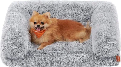 Produktbild von FEANDREA FluffyHug Medium Hundebett für kleine und sehr kleine Hunde, Wellschaum-Hundebett, waschbarer und abnehmbarer Bezug 76 x 58 x 23 cm