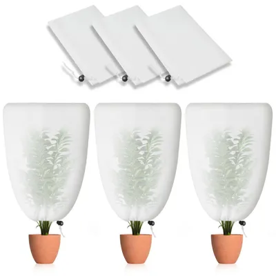 Produktbild von Winterschutz Pflanzen 3er-Set 60 x 80 cm Vlies Frostschutzhaube mit Zugband