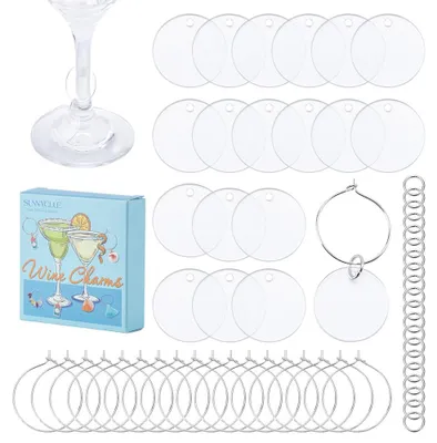 70 Acryl-Weinglasmarker, rund, 20 Sets, zur Glasidentifikation