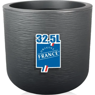 Produktbild von Blumenkübel 38,5cm Blumentopf Pflanzkübel Kunststoff rund Pflanztopf 32,5L Kübel Anthrazit