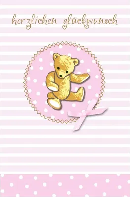Produktbild von Glückwunschkarte zur Geburt mit Teddy-Motiv in Rosa