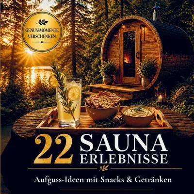 Produktbild von 22 Sauna Erlebnisse: Aufguss-Ideen mit passenden Snacks & Getränke-Rezepten für echte Wellnessmomente
