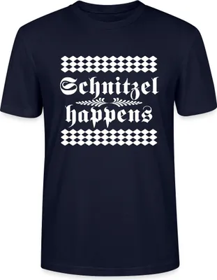 Produktbild von Spreadshirt Schnitzel Happens Uni Bio T-Shirt, L, Navy