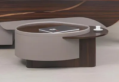 Zdjęcie produktu dla Stolik kawowy brązowy Luksusowe stoliki kawowe drewniane Eleganckie biuro 100 cm Nowość