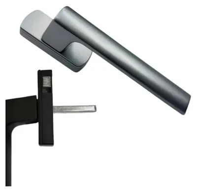 Immagine prodotto di INF Maniglia finestra con chiave in lega di alluminio 16.5cm 25mm Grigio