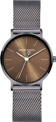 Jacob Jensen 178 Damen-Armbanduhr Titan mit Meshband Mokkabraun 1