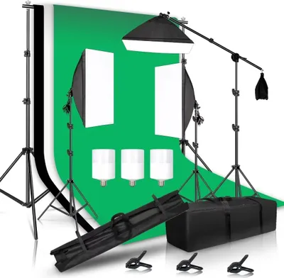 Obrázok produktu pre Fotografická osvetľovacia súprava, stojan na pozadie 2x3M, softboxy a dáždniky, SH-TZ-35