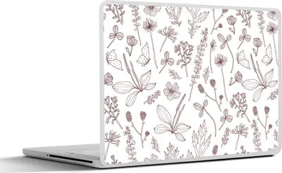 Produktbild von MuchoWow® Laptop Aufkleber Sticker Cover Pflanzen - Muster - Blumen 32.5x23.5 cm - Sticker für Laptop - Selbstklebend