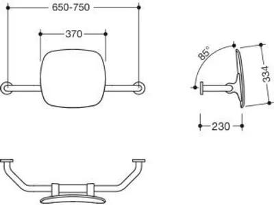 Produktbild von HEWI 805.51.917 90 Rückenstütze, WA = 230mm