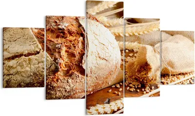 Produktbild von Bild auf Leinwand - Leinwandbild - Brot Bäckerei Lebensmittel Roggen - 125x70cm - Wand Bild - Wanddeko - Leinwanddruck - Bilder - Kunstdruck - Leinwand bilder - Wandkunst - EA125x70-2246