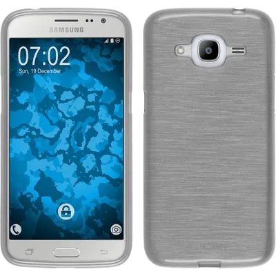 Produktbild von PhoneNatic Case kompatibel mit Samsung Galaxy J2 (2016) (J210) - weiß Silikon Hülle brushed Cover
