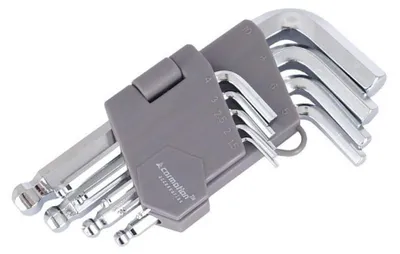 Immagine prodotto di Chiavi a Esagono sferiche, 130 mm, dimensioni 1,5 - 10 mm, 9 pezzi.