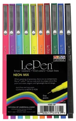 Immagine prodotto di Marvy Uchida fineliner set colori neon 0,3 mm 10 pezzi caso