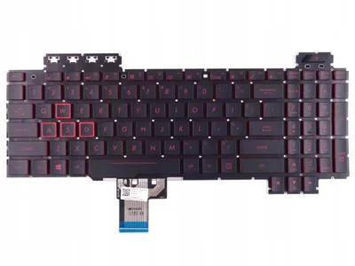 Obrázok produktu pre Tradebit - Klávesnica pre Asus | English US QWERTY INT | Plná kompatibilita | Vysoko kvalitné materiály | Modely: ROG FX504 FX505 FX705 FX80 FX86F GL703GM