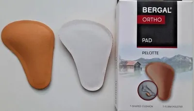Produktbild von Bergal Pelotten 1 Paar Mittelfuß Leder Pelotte z. Einkleben T- Form Gr. 41 - 43